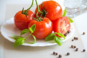 Hydroponic Tomatoes on the plate