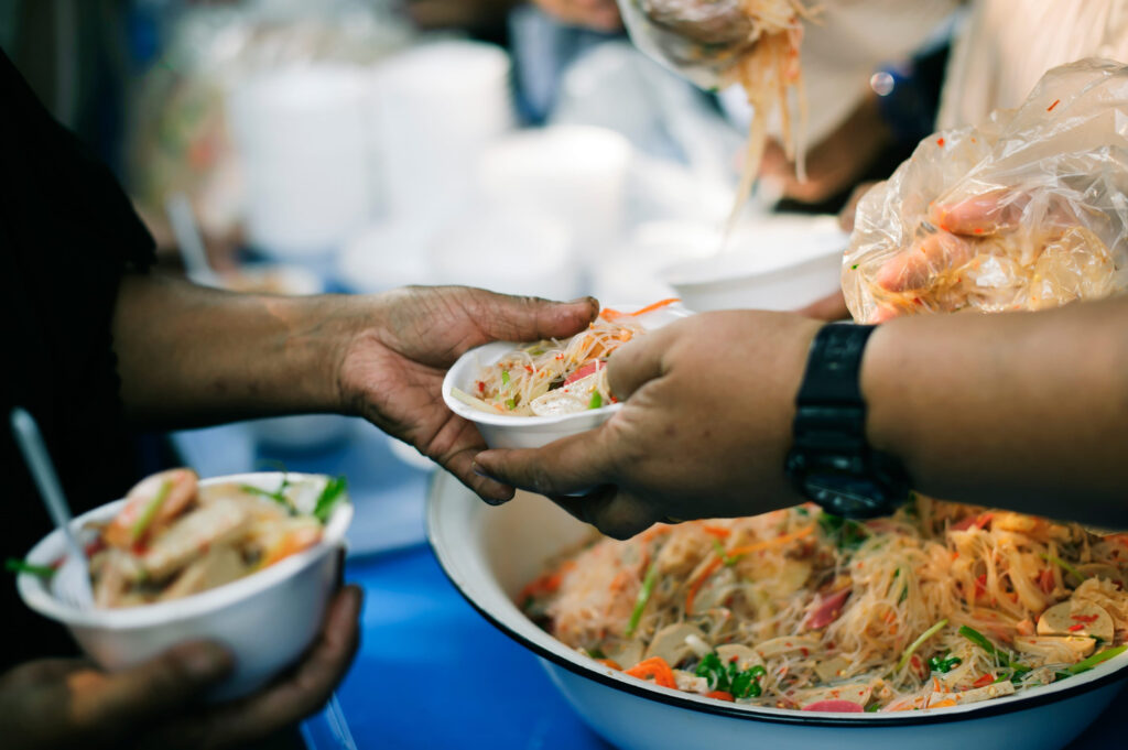 Food from the rich gives to the poor: a society of help