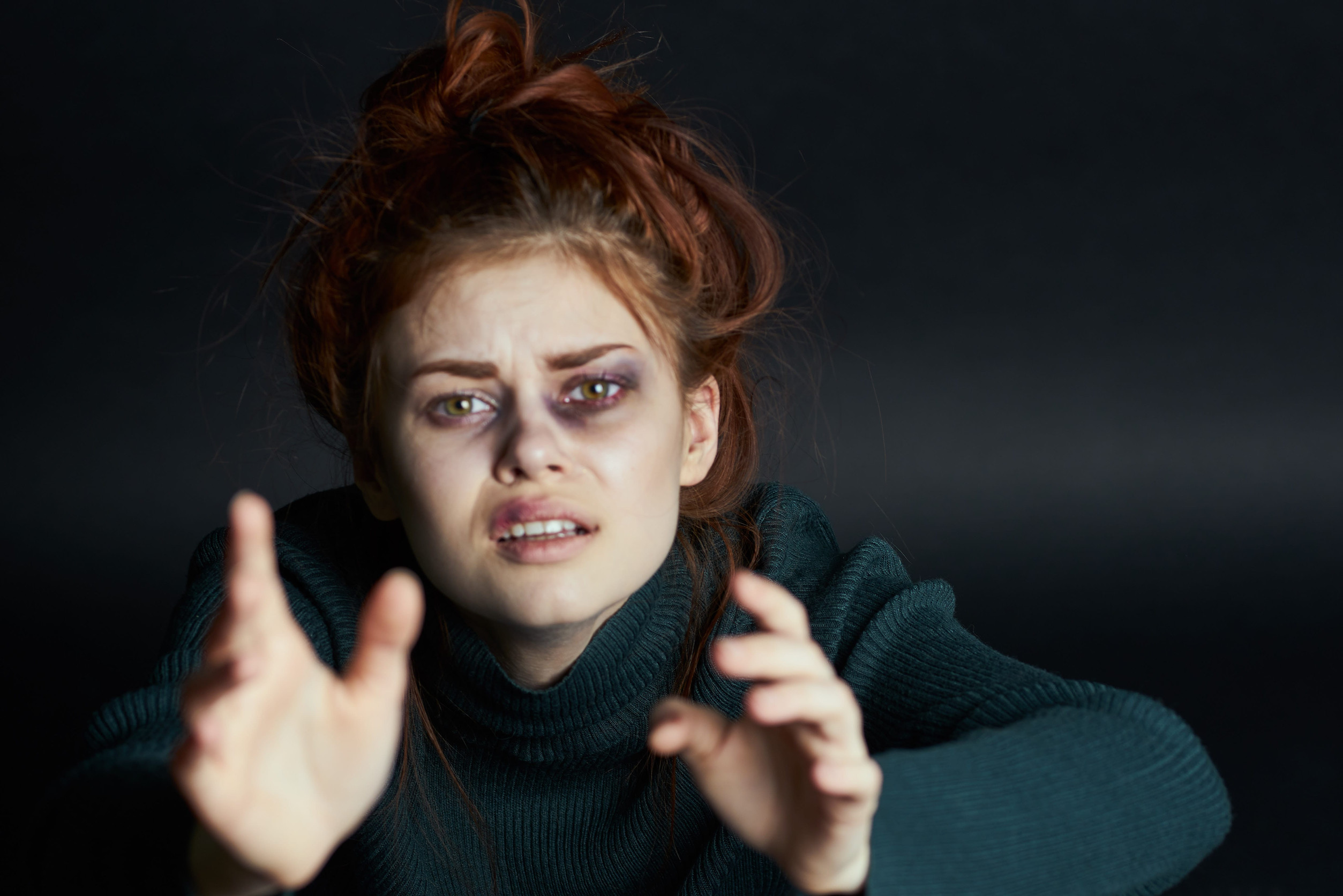 emotional woman depression disorder pain beating aggression