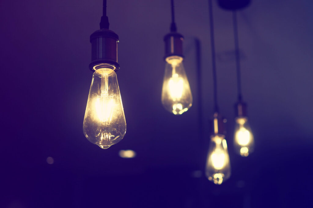 vintage lamp in coffee shop vintage color tone