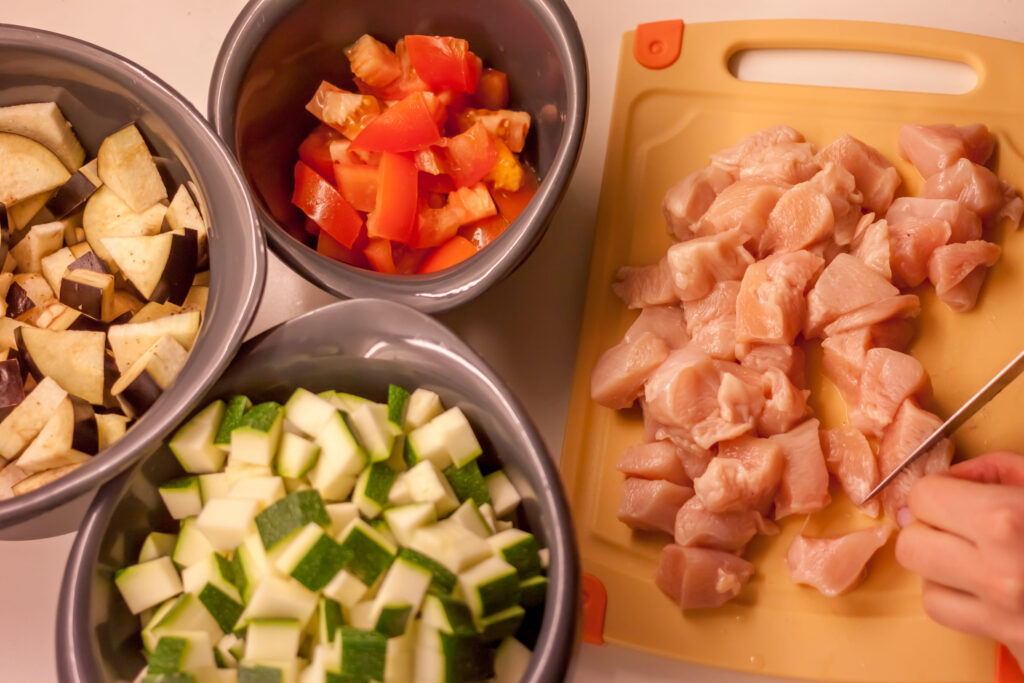 female hands cooking