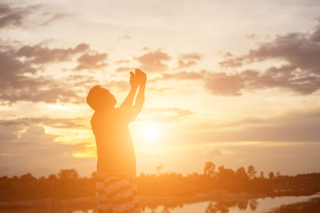 Man in the sunset