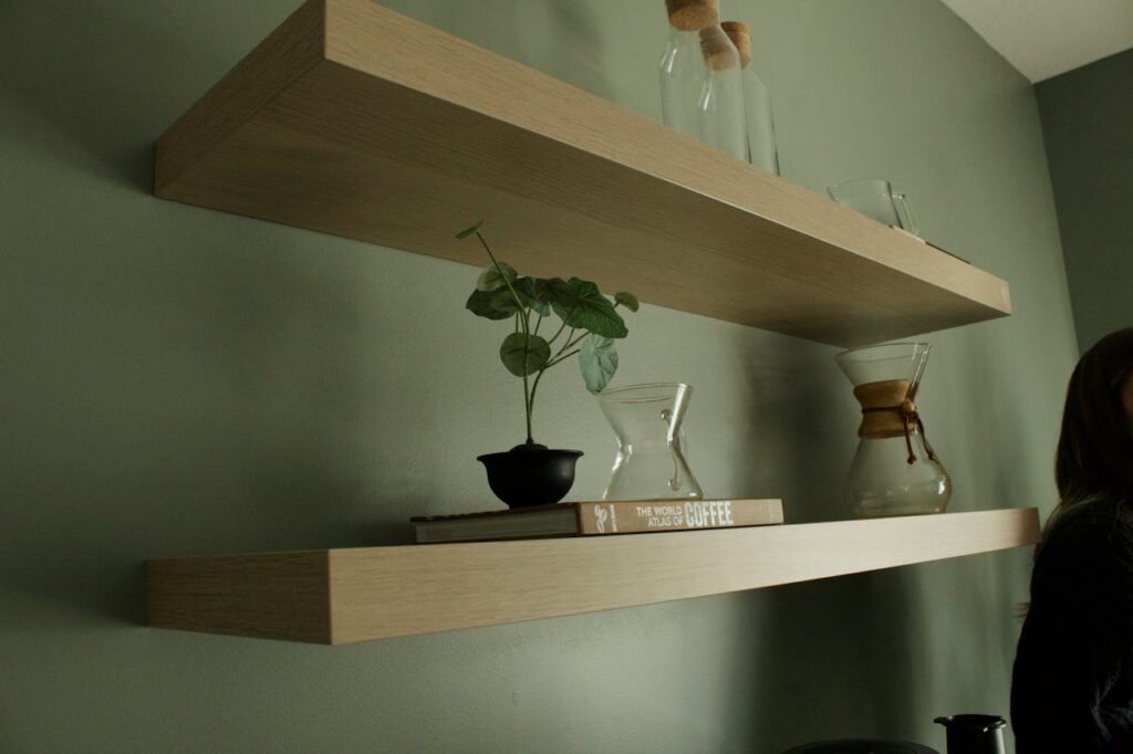 /shelves-on-green-wall-in-room-