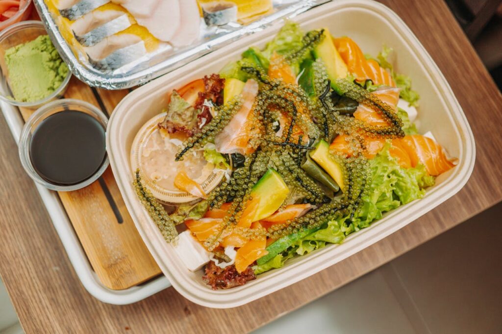 salad-on-white-plastic-container-