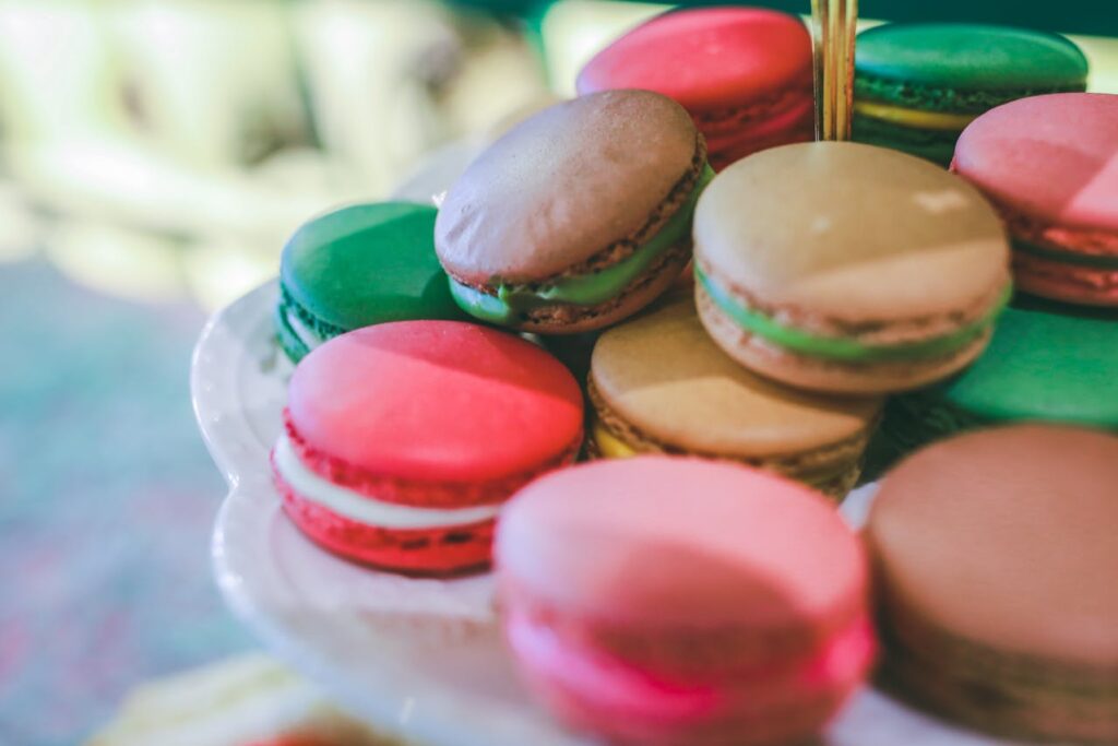 tray-filled-with-french-macaroons-