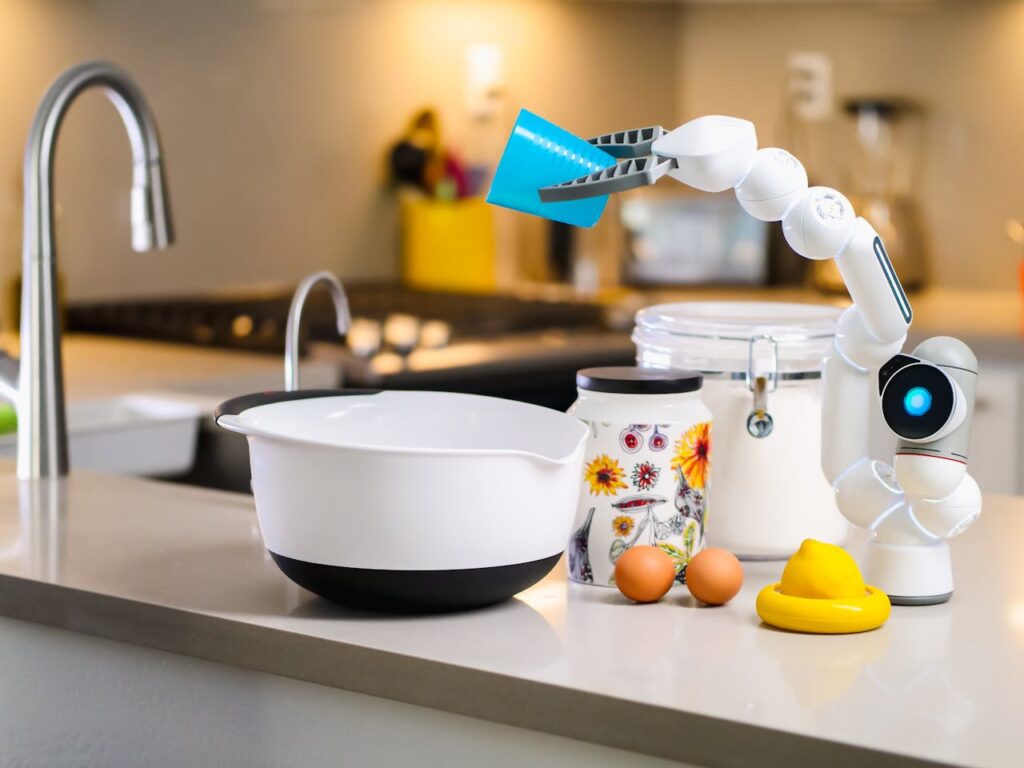 gray-and-white-robot-holding-plastic-cup