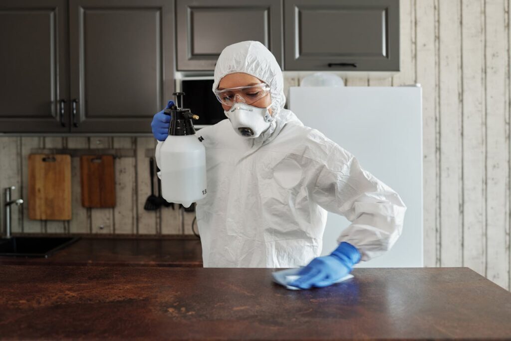 photo-of-person-disinfecting-the-table