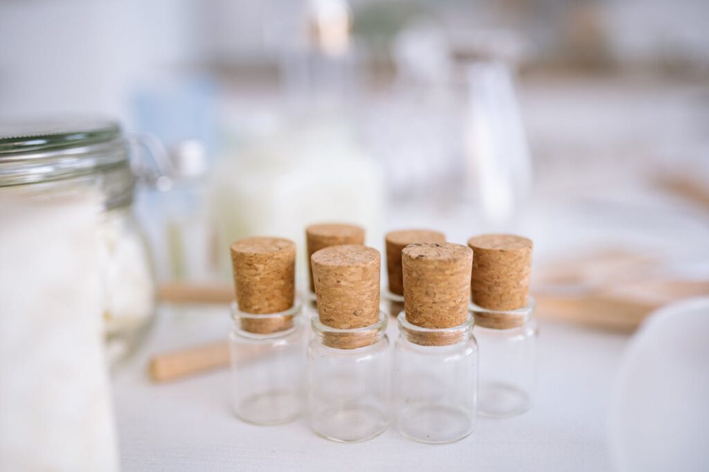 cork-lids-on-glass-containers-