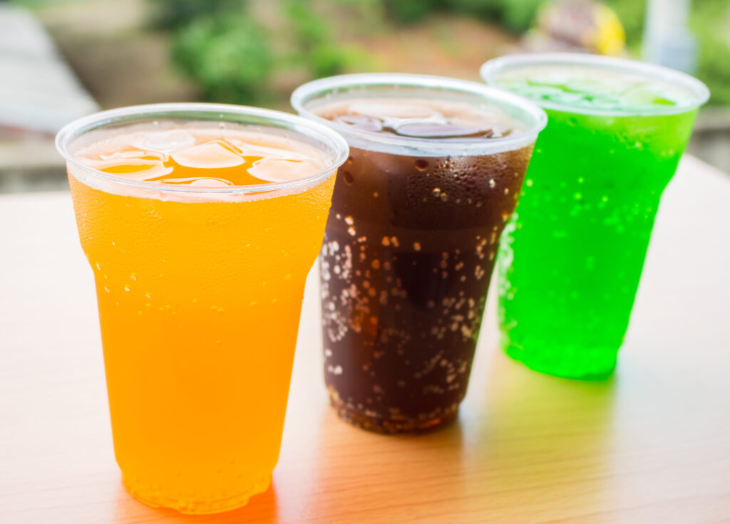 Drink nectar colorful. iced drink in a glasses