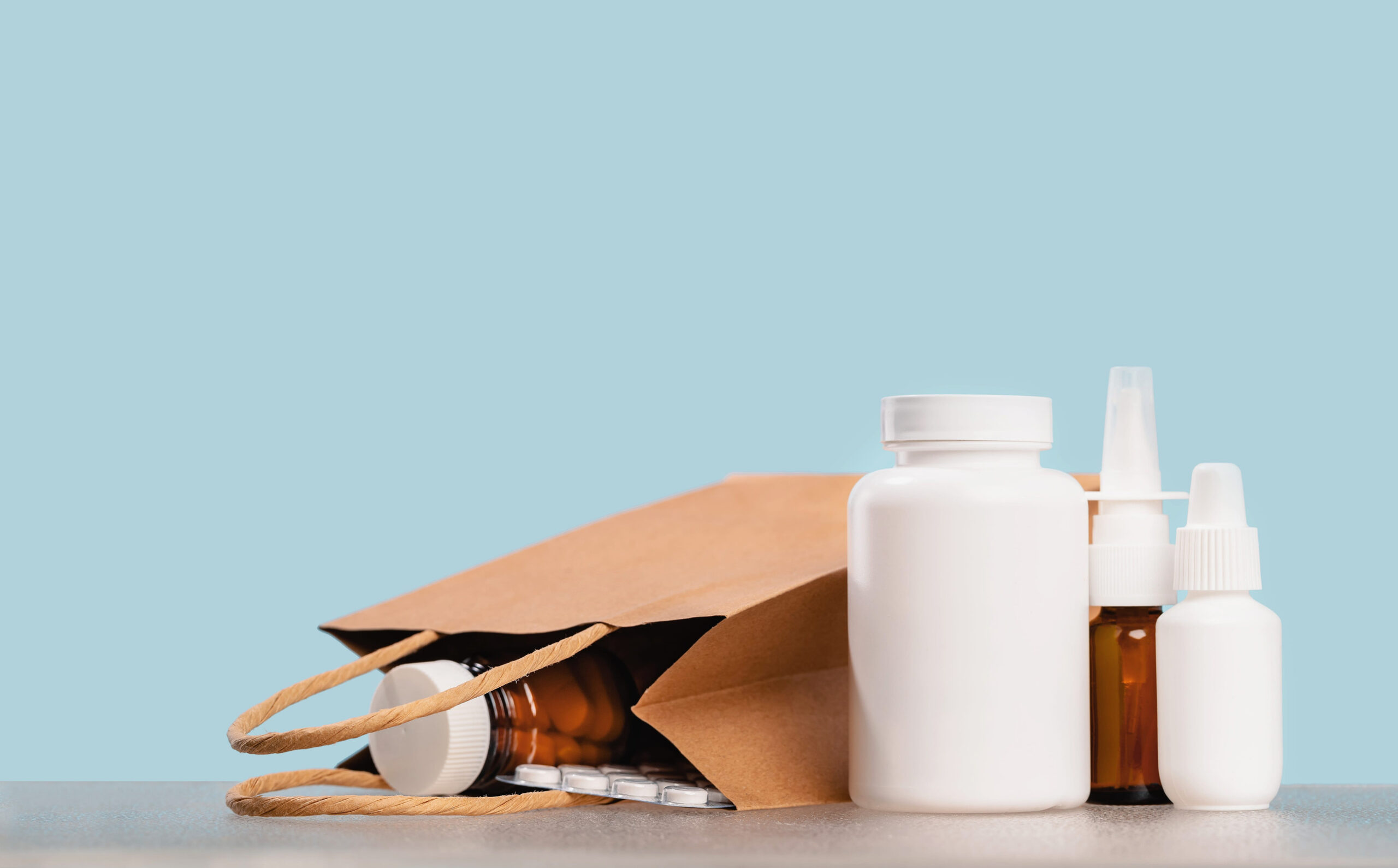 Online pharmacy order and medications delivery. Health and medical